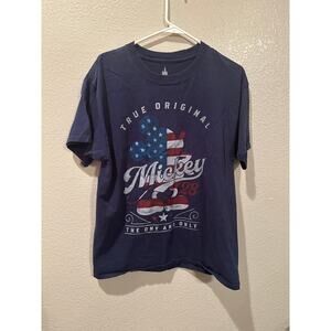 NWOT Disney Parks Mickey Mouse Patriotic True Original 1928 American Flag L
